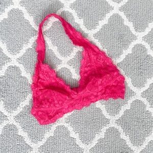 Free people intimately got pink lace bralette halter bra x-small